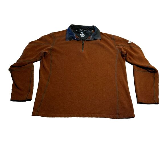 Kuhl Revel 1/4 Zip Men's Size Large Brown Rust Pullover Fleece Sweater Outdoors - Picture 1 of 5